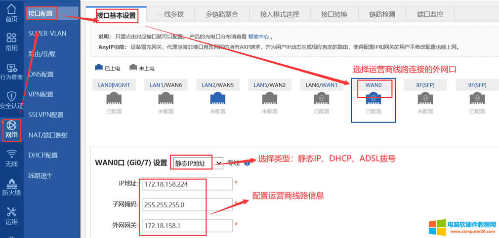 �c(di��n)�����W(w��ng)�j(lu��)��-���ӿ����á����x��(li��n)�W(w��ng)��·��W(w��ng)��WAN0�������ϾW(w��ng)��Ϣ