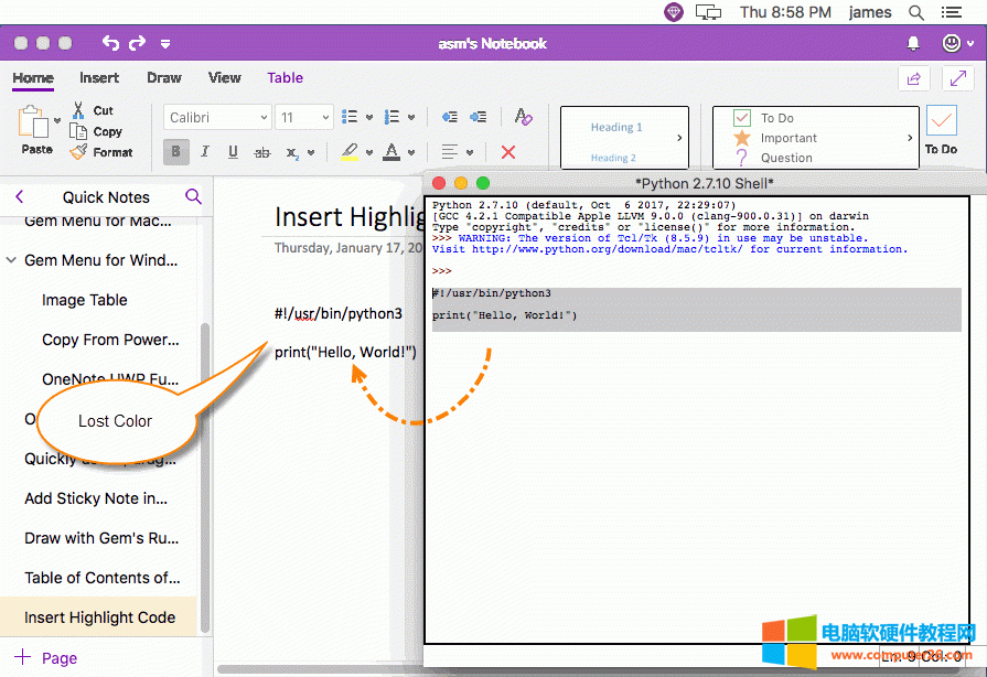 ճ�N�� OneNote ����Gʧ�ɫ 