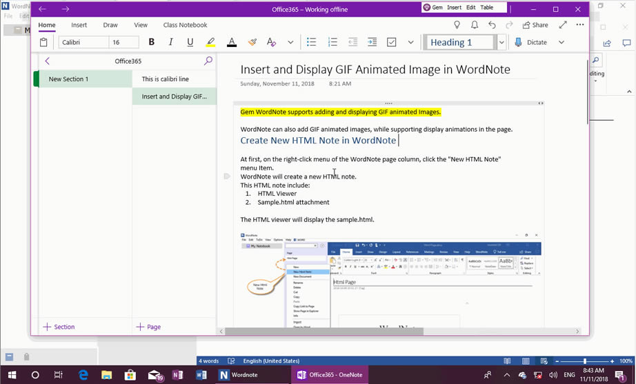 ʹ�� Gem Menu for OneNote UWP ������鹦�������� OneNote �ă�(n��i)�ݞ� Word �ęn��