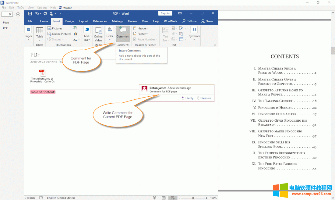 ʹ�� Word ����ע���o PDF �M(j��n)����ע 