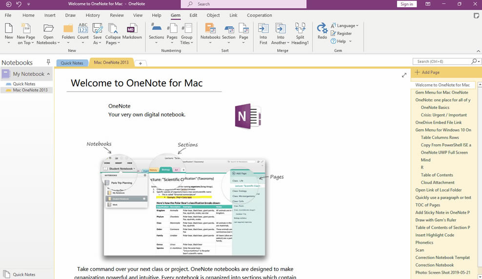 ʹ�� Gem ��(sh��)�ֹPӛ�䌚�ṩ���L(zh��ng)ҕ�D��һ���Բ鿴 OneNote ��һ��(g��)���(y��)�漰���µ��������(y��)����