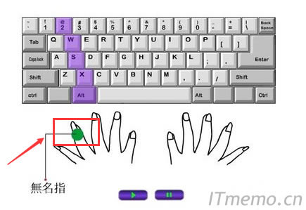 左手無名指控制的區(qū)域