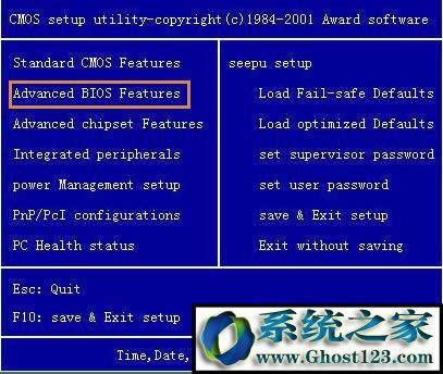 �Ƅ�(d��ng)�I�P(p��n)�ϵĹ��(bi��o)�I���ҵ�&ldquo;Advanced BIOS Features &rdquo;����܇(ch��)�M(j��n)ȥ
