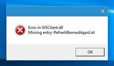 Error in WSClient.dll