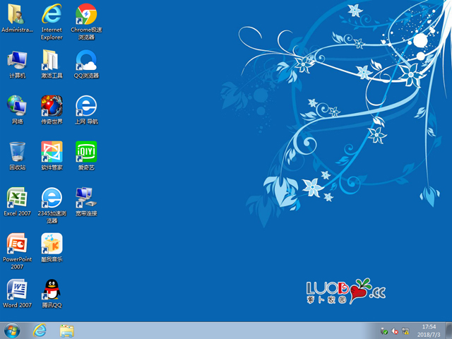蘿卜家園 GHOST WIN7 SP1 X64 電腦城裝機(jī)版 V2018.07(64位)