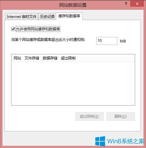 Win8系統(tǒng)IE瀏覽器緩存設(shè)置方法介紹