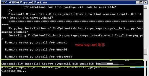 XP系統(tǒng)中安裝Scrapy的詳細操作步驟(圖解)